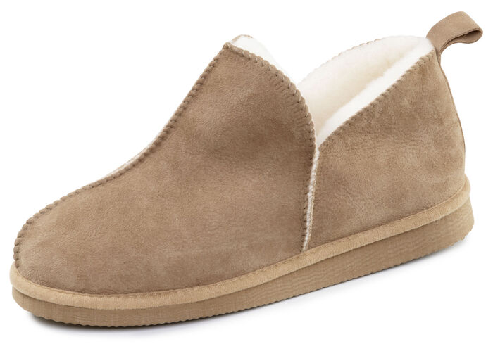 ELENA EDEN, varma damtofflor, bredd G, med lammskinn TOBAKSBRUN