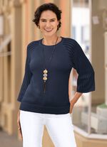 Tr&ouml;ja med raglan&auml;rmar i genombruten design MARINE