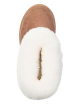 ELENA EDEN, varma damtofflor, bredd G, med lammskinn TOBAKSBRUN