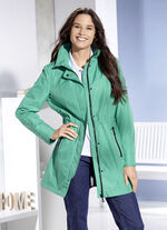 Funktionell jacka med avtagbar huva SVART-VITT