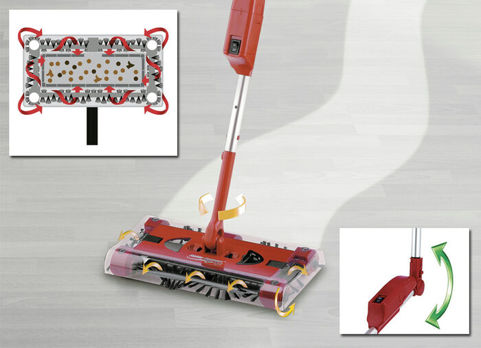 Swivel Sweeper sladdlös kvast med strömbatteri 