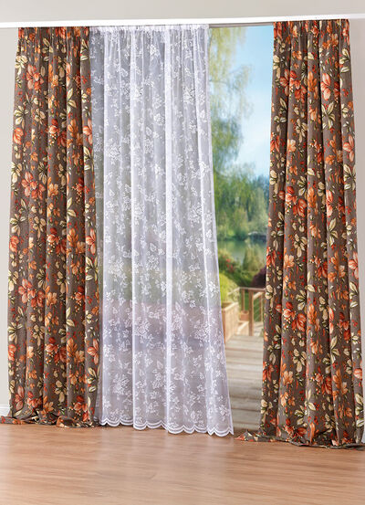 Halvtransparent rullgardin med böjd ände  Halvtransparent rullgardin med böjd ände