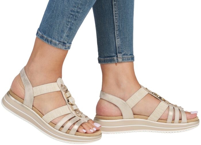 Remonte sandal med axelband med metallsmycken MATTGULD