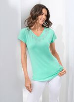 Skjorta med strassdekor p&aring; framsidan 