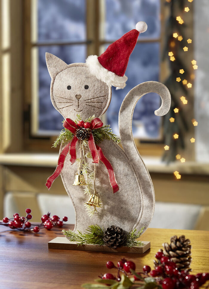 Filtkatt på träbas 