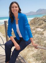 Blus kavaj med axelvaddar BLAU