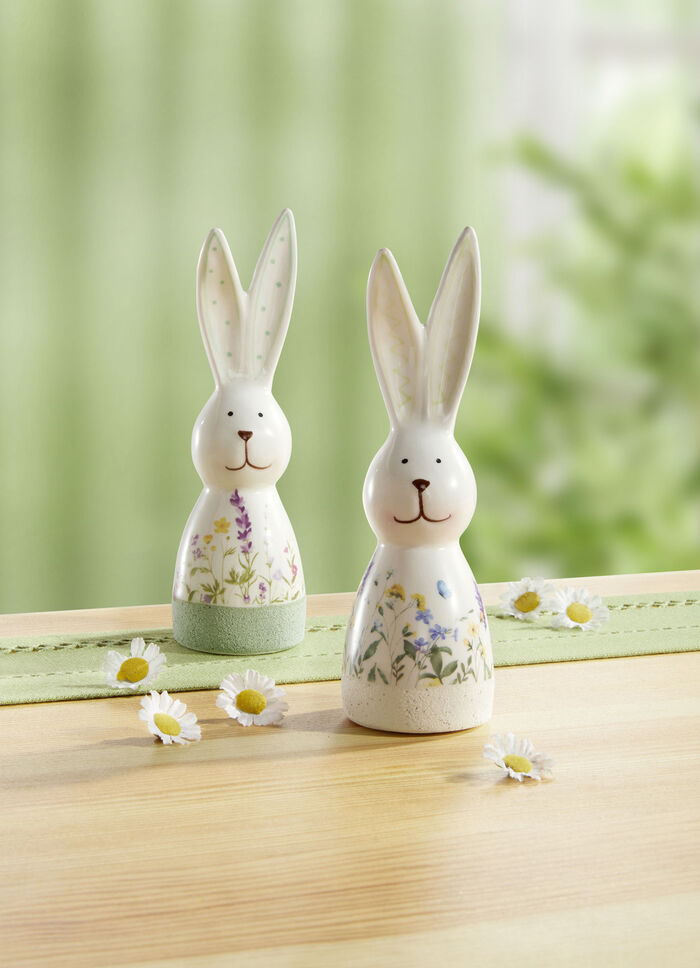 Ett par kaniner, set om 2, gjorda av h&ouml;gkvalitativ keramik 
