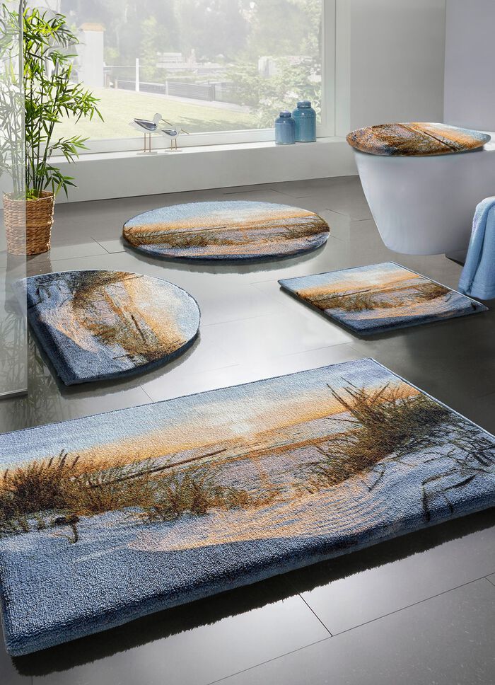 Badrumsset från Grund med halkfri latexbaksida BLÅ