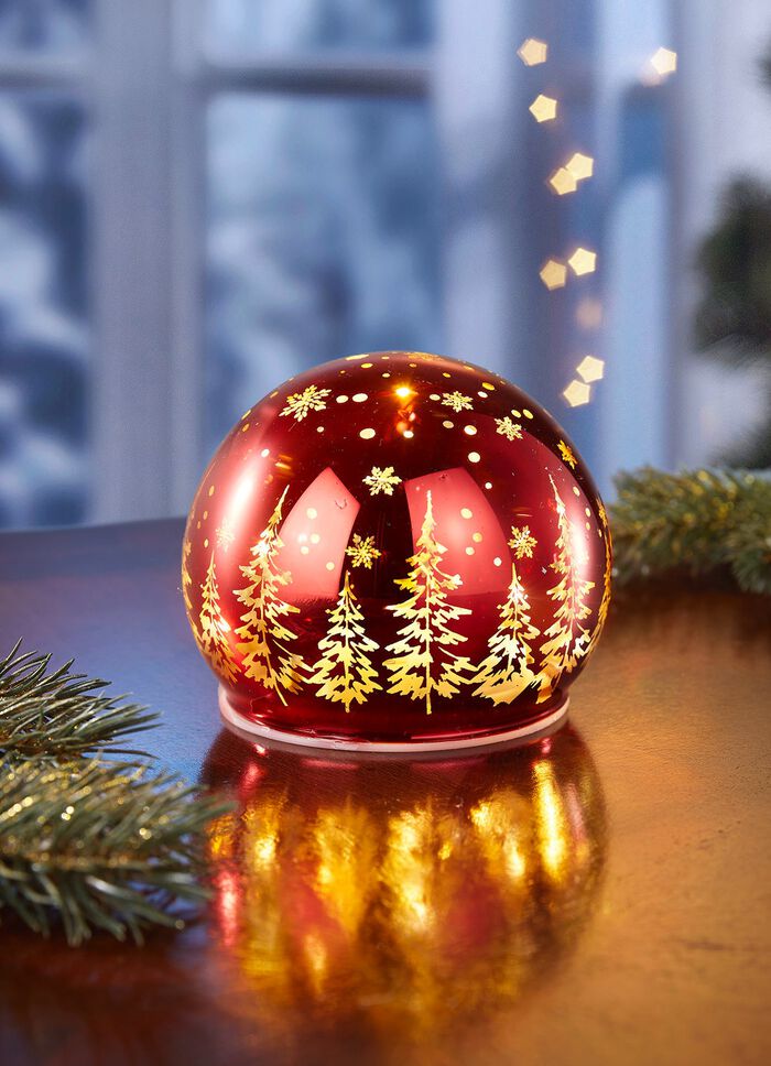 Glaskula med belysning 