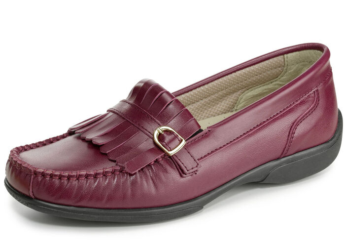 Loafers från ELENA EDEN chevreau-nappa med dekorslejf BORDEAUX