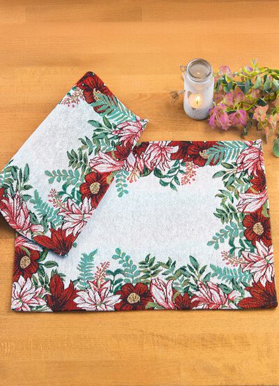 Bordsunderl&auml;gg med blommotiv, set med 2 delar 