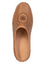 Gemini, sommarsabot f&ouml;r kvinnor, vidd G, med uttagbar fotb&auml;dd COGNAC