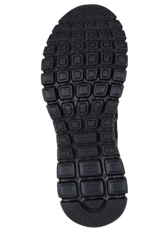 SKECHERS, trendiga damtofflor, tillverkade av stickat meshmaterial SVART-ROSA GULD