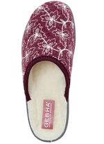 Tofflor i textil med vackert broderi BORDEAUX