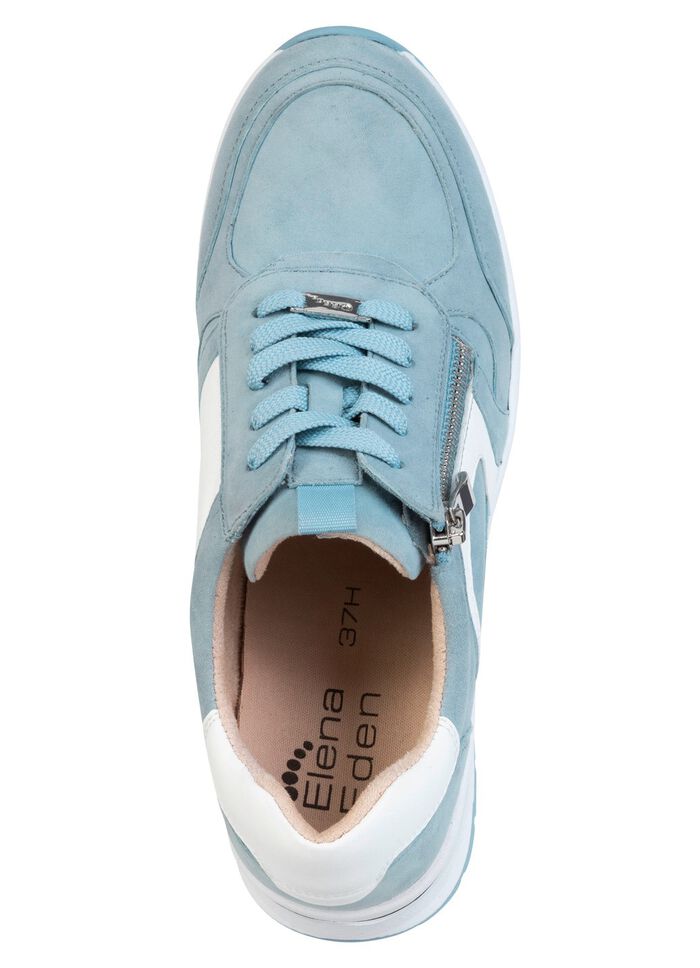 ELENA EDEN, snygga damsneakers, vidd H, med uttagbar fotb&auml;dd BLAU-WEISS