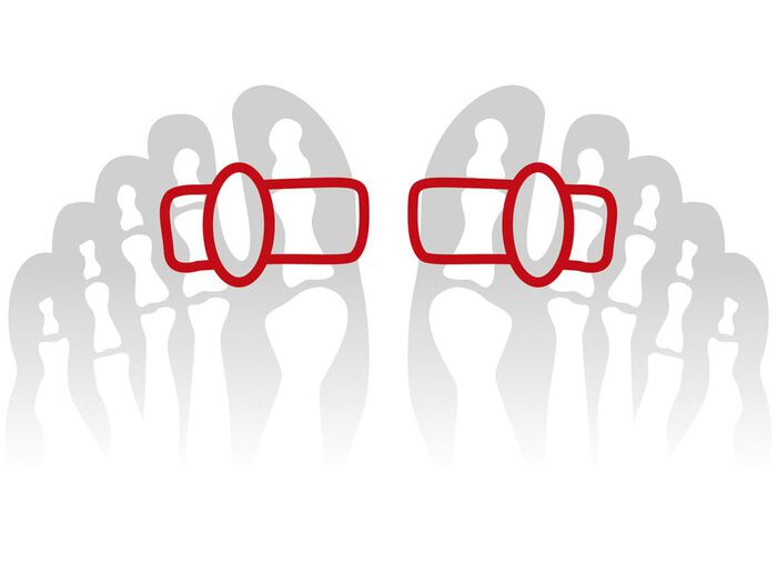 Dubbel gelring f&ouml;r t&aring;korrigering Fu&szlig;Gut 