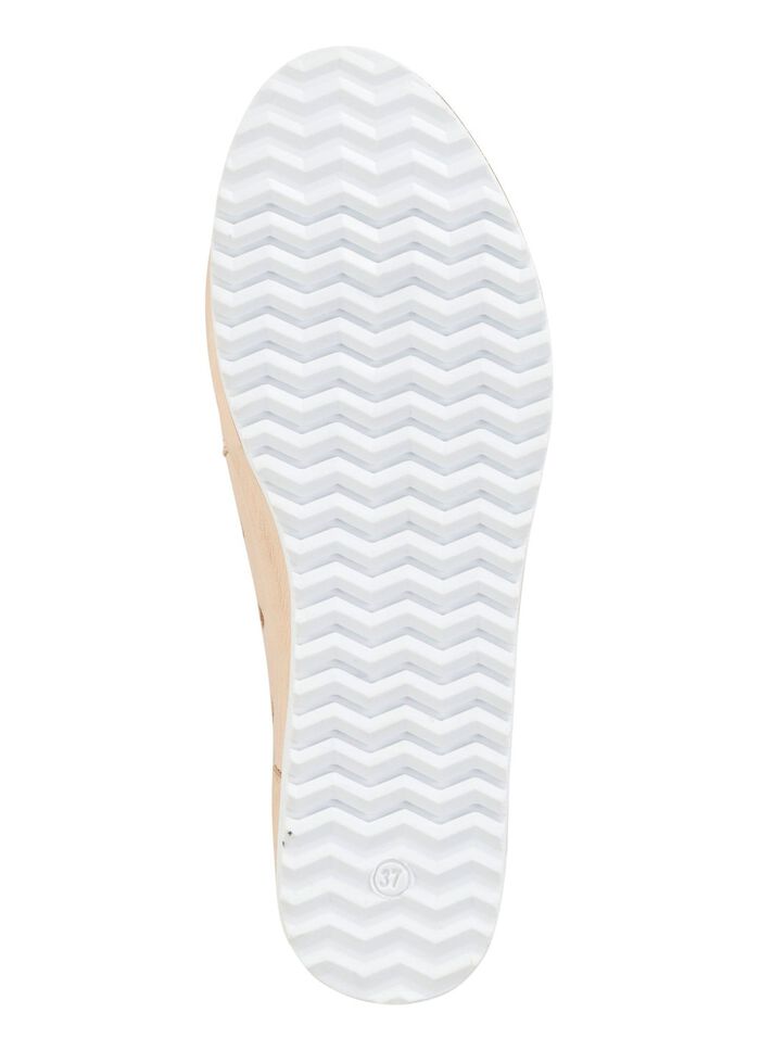 ELENA EDEN tofflor i mjukt nappal&auml;der med perforeringar LJUSBEIGE