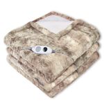 XXL elektrisk filt i lammskinnslook BEIGE