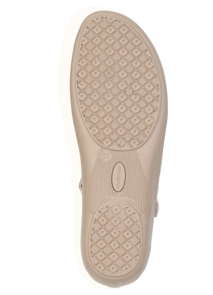 ELENA EDEN, bekv&auml;ma damsandaler, bredd H, med kardborreband BEIGE-BRAUN