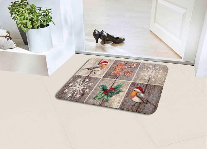 Patchwork d&ouml;rrmatta med halkfri latexbaksida 