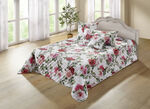 överkast med rosenmotiv FÄRGGLAD