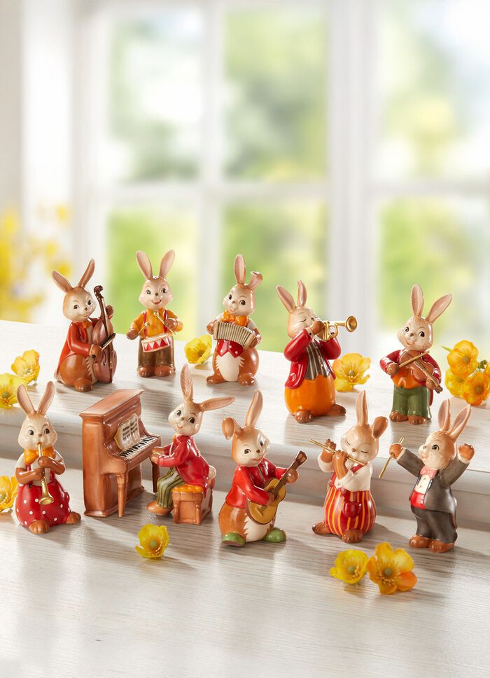 Kaninmusiker i stengods 