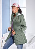 Funktionell jacka med slits och fickor med dragkedja 