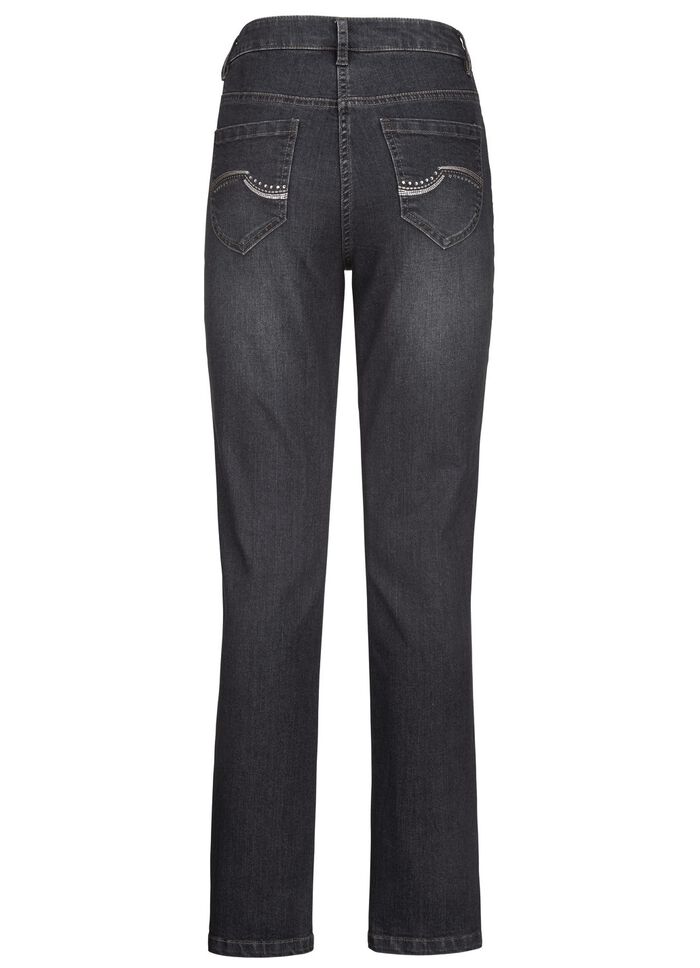 Jeans med vackra broderier och gnistrande strass 