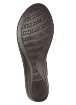 ELENA EDEN-sandal i luftigt, perforerat och skuggat nappal&auml;der av ko SVART