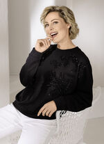 Sweatshirt med utsmyckad paljettdekoration, 