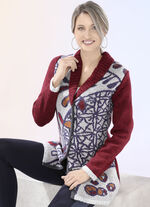 Cardigan med placerad jacquarddesign 