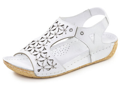 Gemini, sommarsandaler för kvinnor, bredd G, tillverkade av läder 