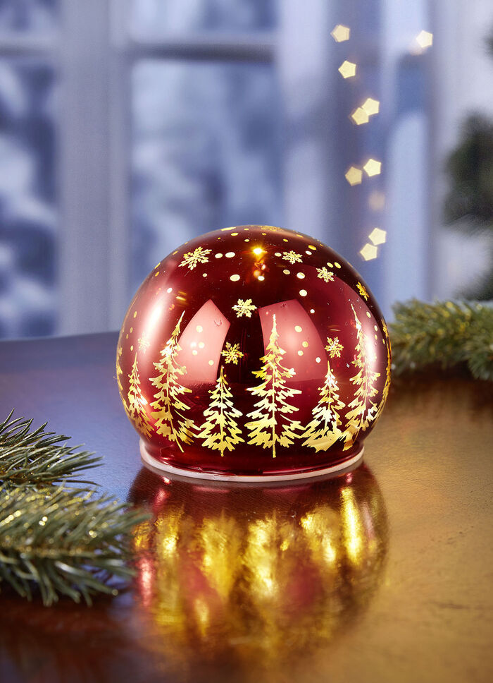 Glaskula med belysning 