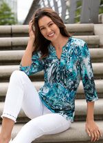 Skjorttunika med briljant f&auml;rgat tryck 