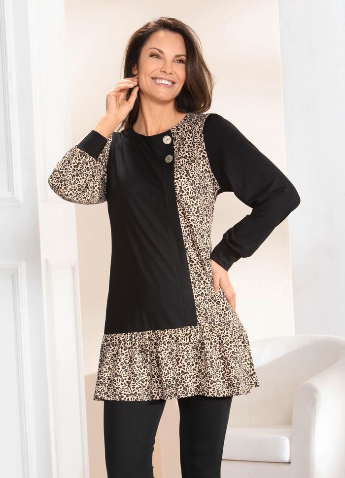 Extravagant tunika med dekorativa knappar 