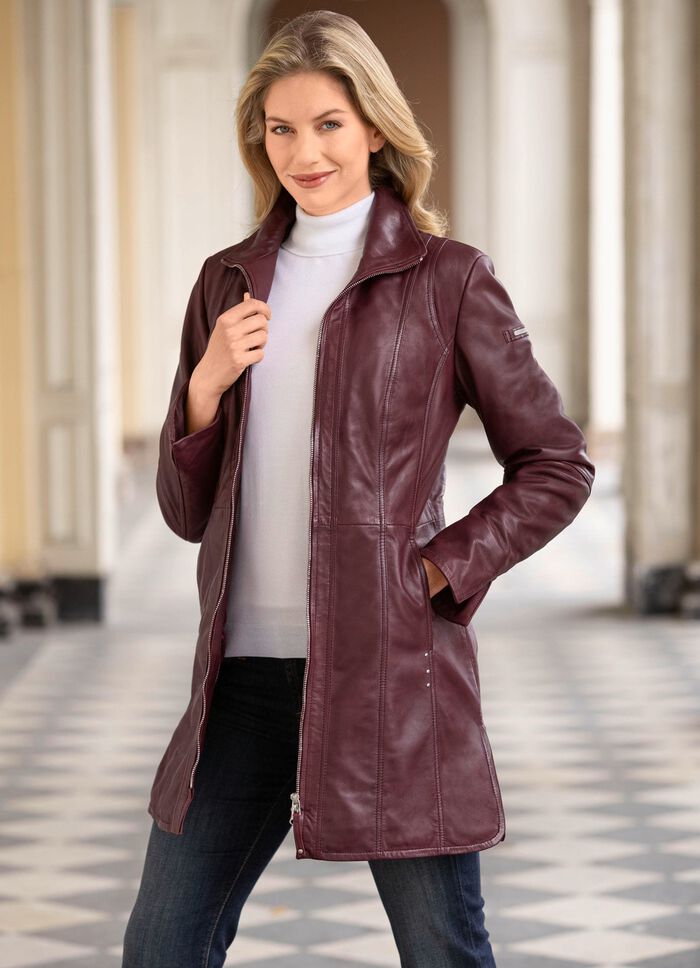 Kort l&auml;derkappa fr&aring;n &ldquo;Cabrini&rdquo; BORDEAUX