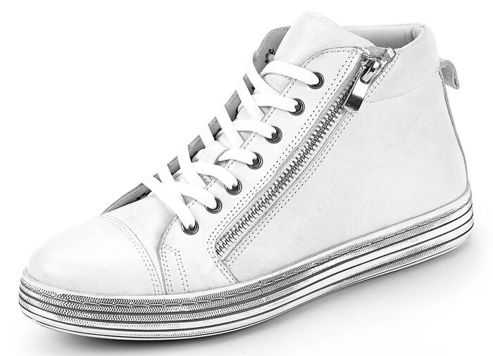 Gemini ankelst&ouml;vel med sn&ouml;rning och praktisk dragkedja p&aring; sidan VIT