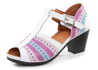 Sandal med remmar i Gemini med dekorativa perforeringar 