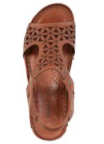 Gemini, sommarsandaler f&ouml;r kvinnor, bredd G, tillverkade av l&auml;der 