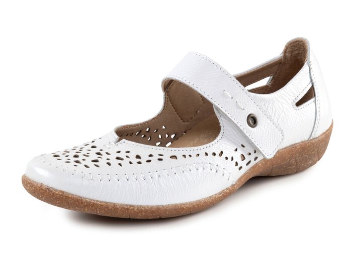 ELENA EDEN tofflor av luftigt genombrutet l&auml;der 