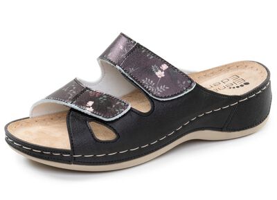 ELENA EDEN, klassiska damslippers, vidd G, med kardborreband 