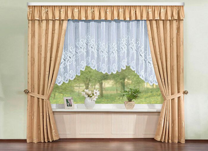 Övergardinssats med universellt skenband SAND