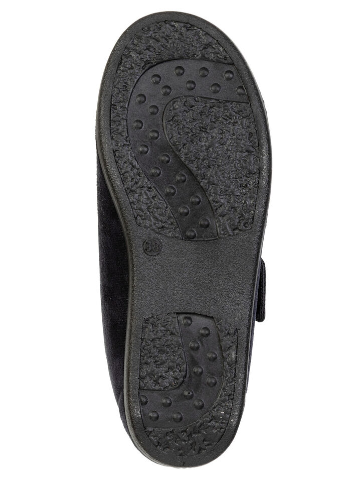 Bekväma damskor med kardborreband, bredd H, med uttagbar fotbädd SCHWARZ