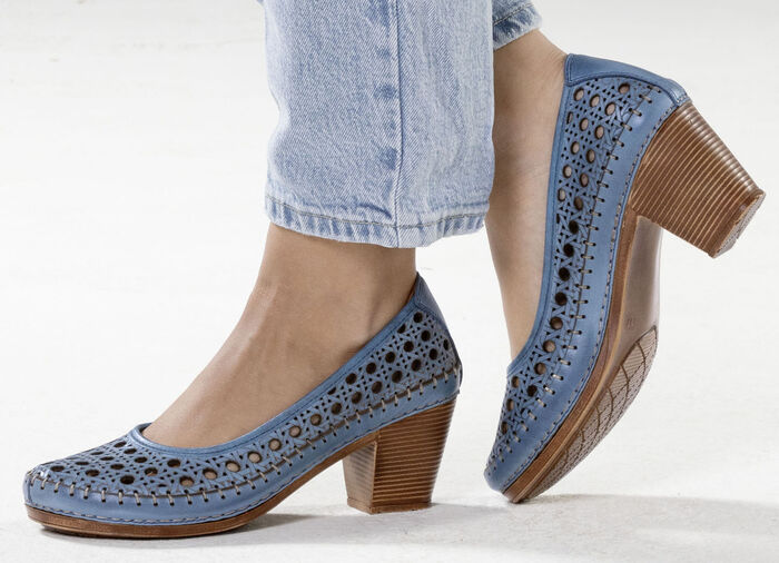 Gemini pumps gjorda av nappaläder JEANS