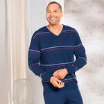 Interlockpyjamas med V-ringning och muddar 