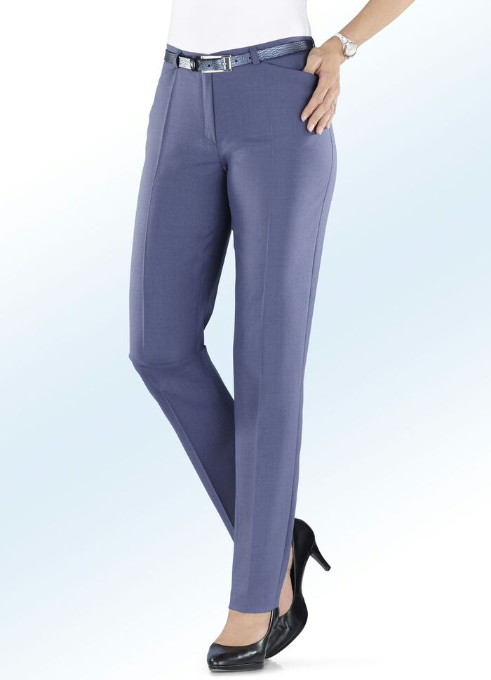 Byxor med stretch i midjan R&Ouml;KT BL&Aring;T SMELT.