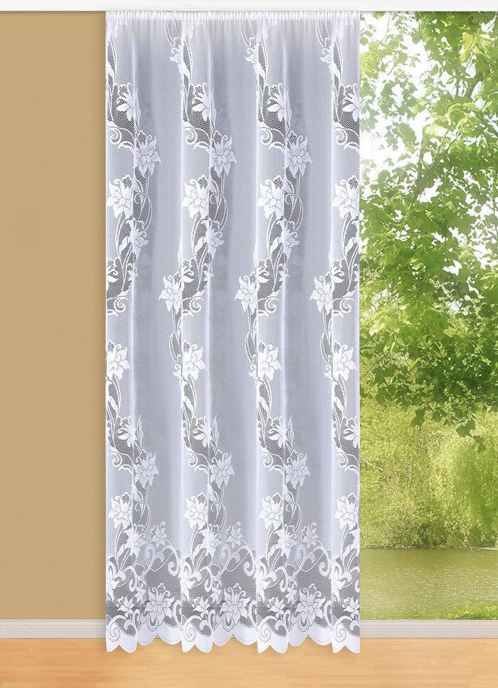 L&aring;ng gardin med veckband 