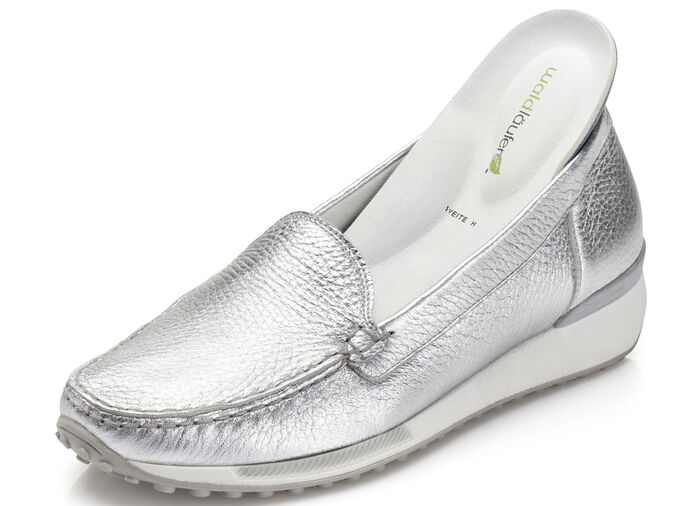 Loafers från Waldläufer av mjukt hjortskinn SILVER