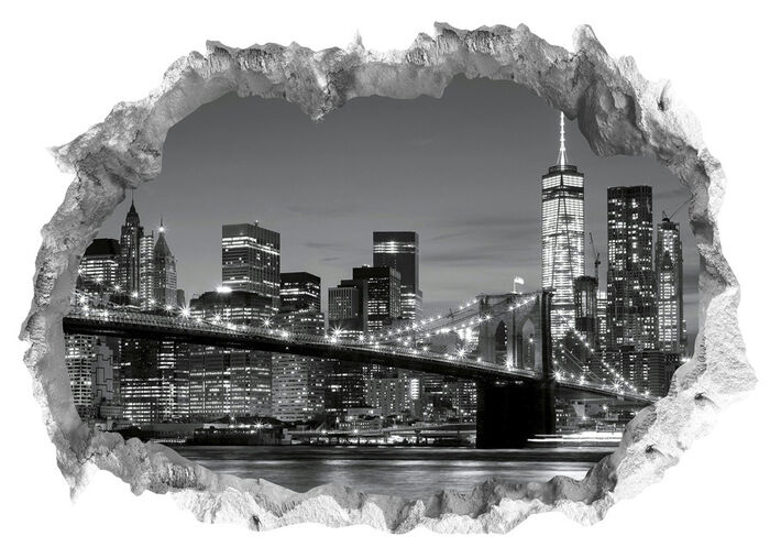 3D-väggtatuering New York med imponerande 3D-effekt, 