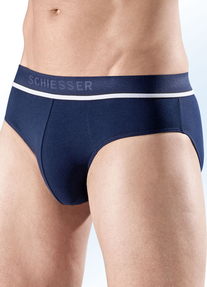 Schiesser trepack trosor av fin jersey 1X MARINBLÅ, 1X RÖD, 1X GRÅMELERAD